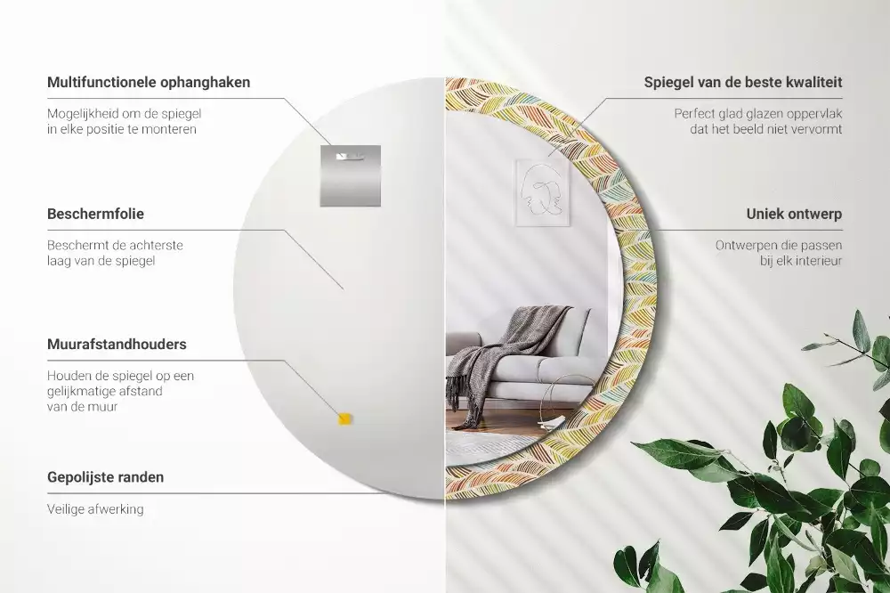 Kerek díszes tükör Absztrakt