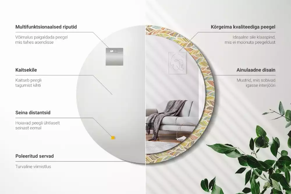 Kerek díszes tükör Absztrakt