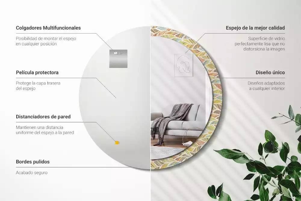 Kerek díszes tükör Absztrakt