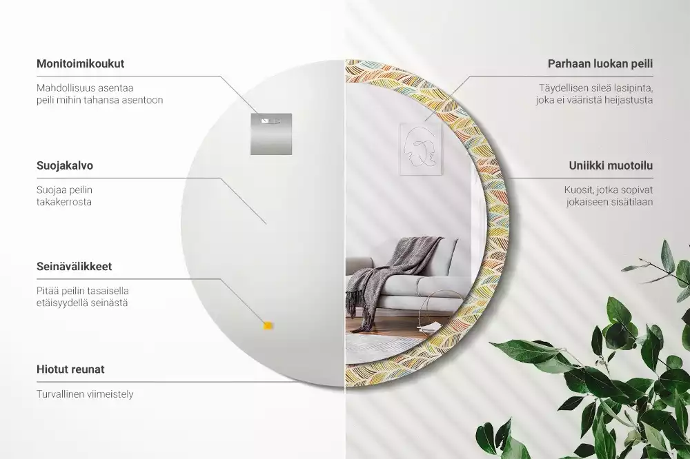 Kerek díszes tükör Absztrakt