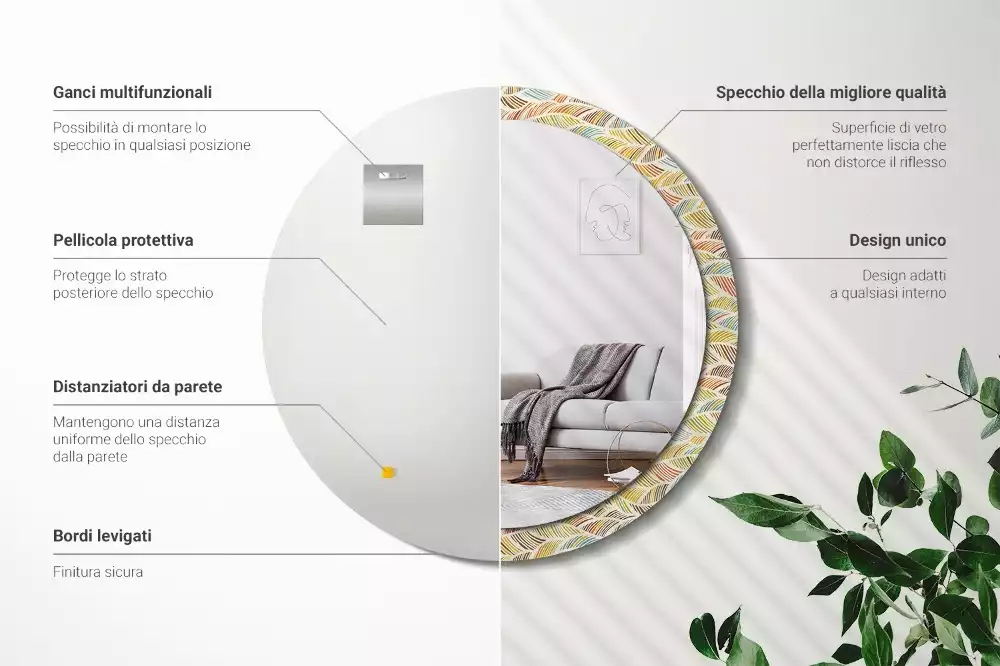 Kerek díszes tükör Absztrakt