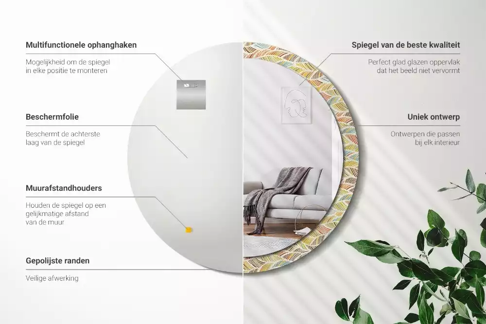 Kerek díszes tükör Absztrakt