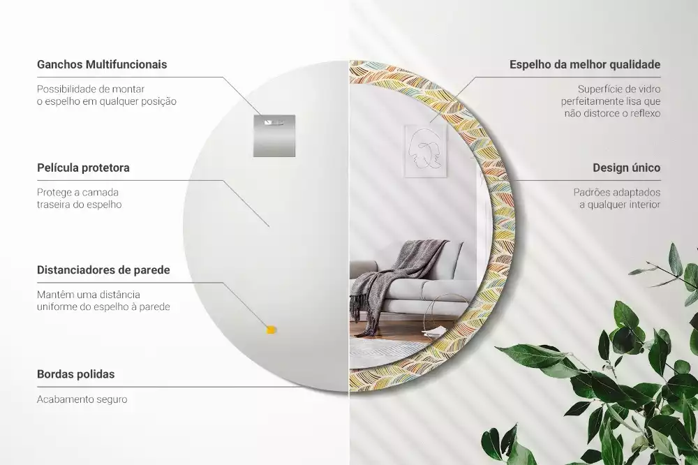 Kerek díszes tükör Absztrakt