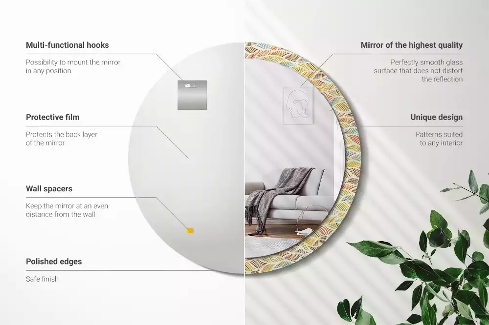 Kerek díszes tükör Absztrakt