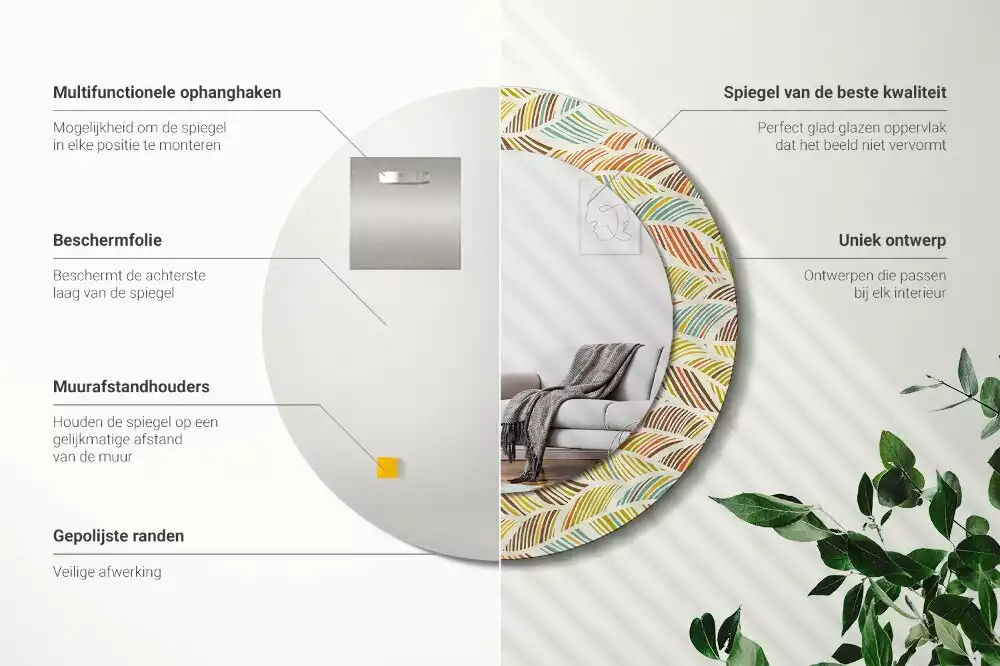 Kerek díszes tükör Absztrakt