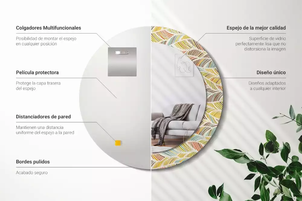 Kerek díszes tükör Absztrakt