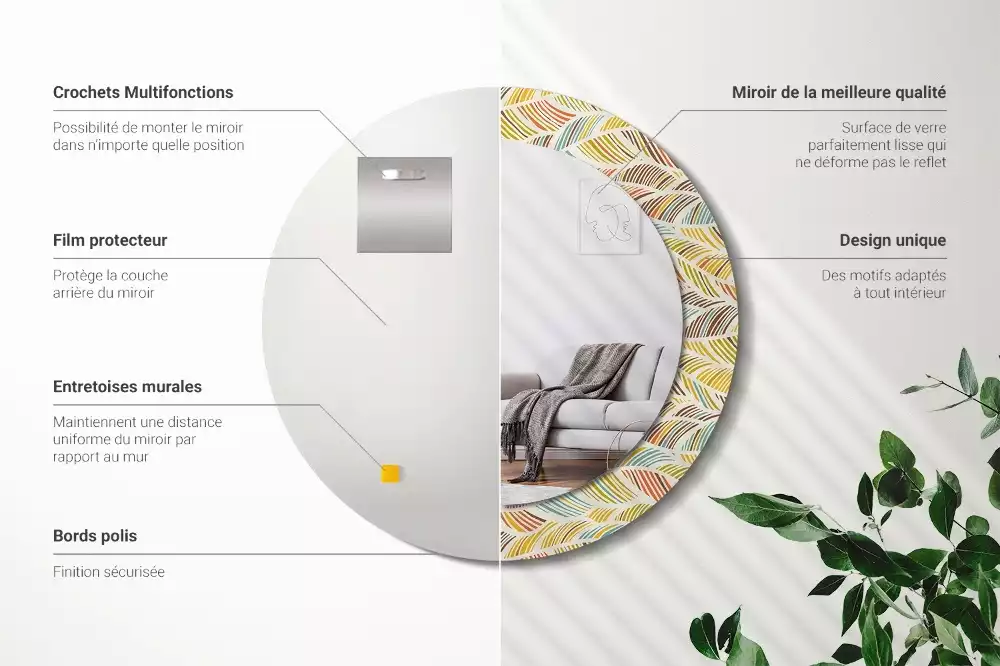 Kerek díszes tükör Absztrakt