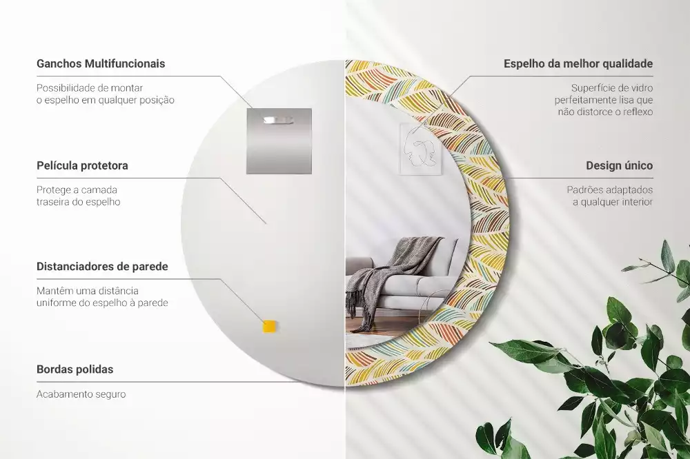 Kerek díszes tükör Absztrakt