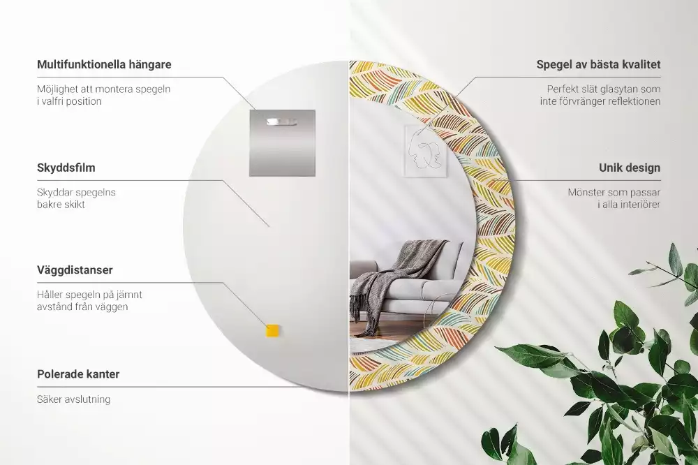 Kerek díszes tükör Absztrakt