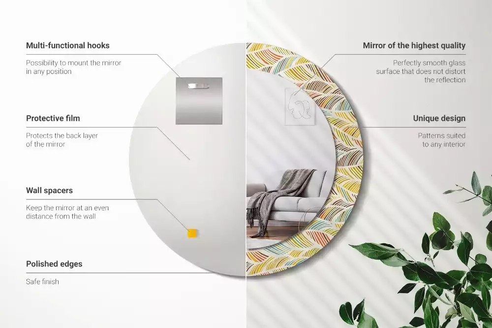 Kerek díszes tükör Absztrakt