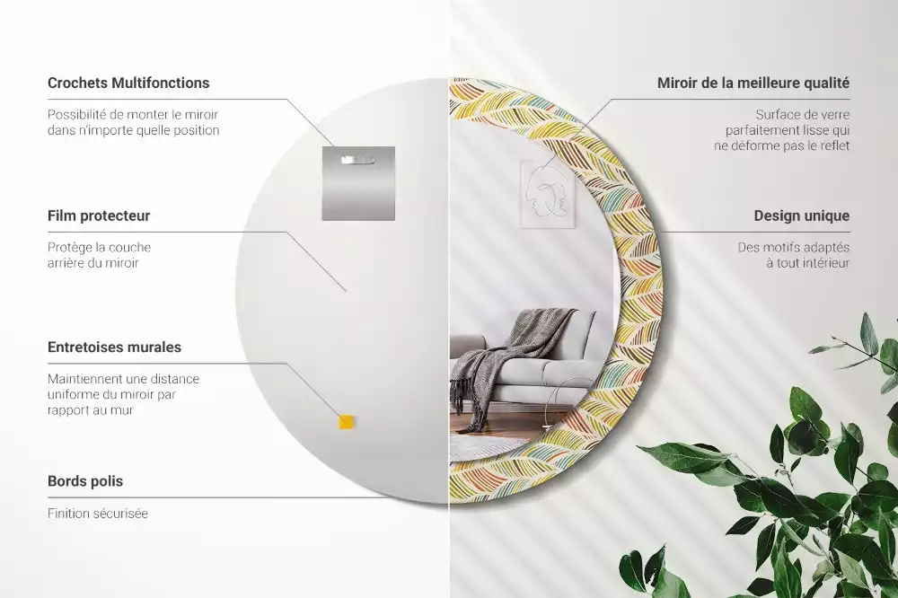 Kerek díszes tükör Absztrakt