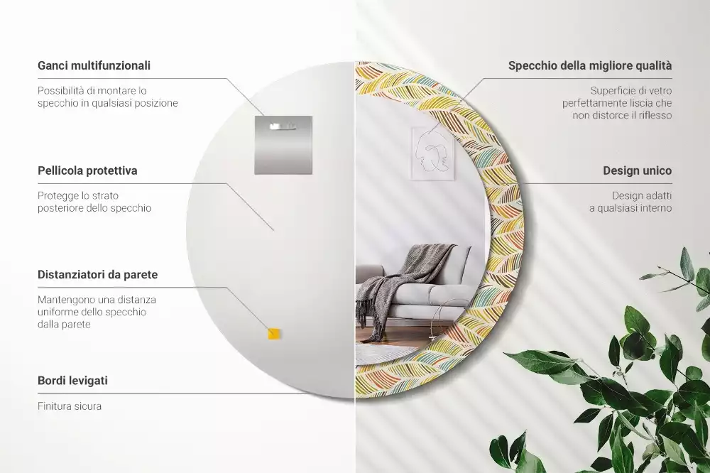 Kerek díszes tükör Absztrakt