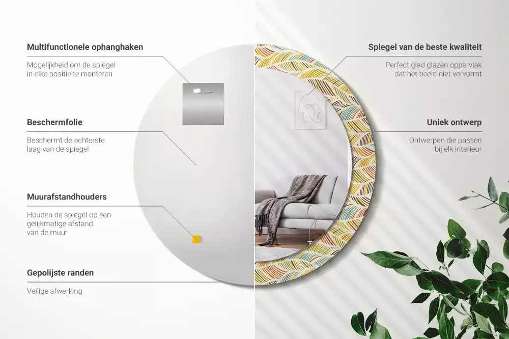 Kerek díszes tükör Absztrakt