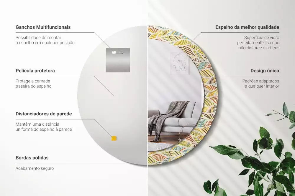 Kerek díszes tükör Absztrakt