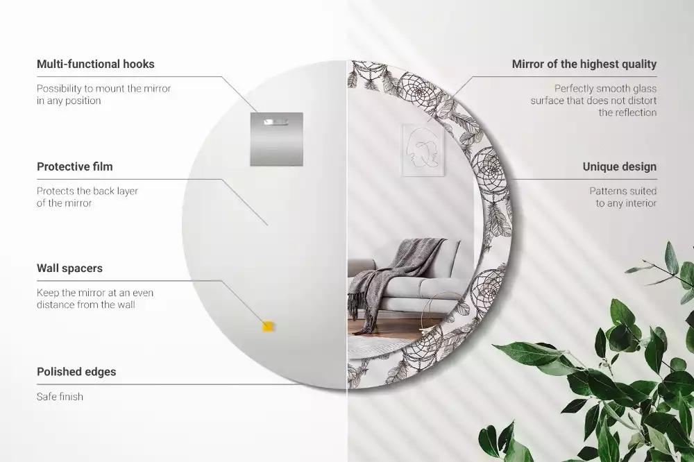 Kerek díszes tükör Álomfogó