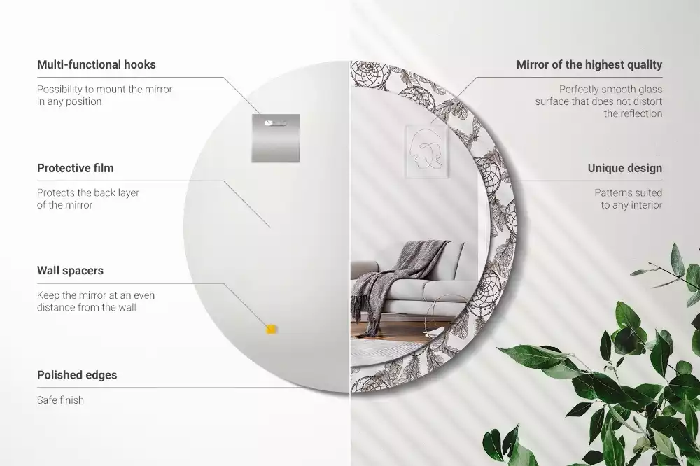 Kerek díszes tükör Álomfogó