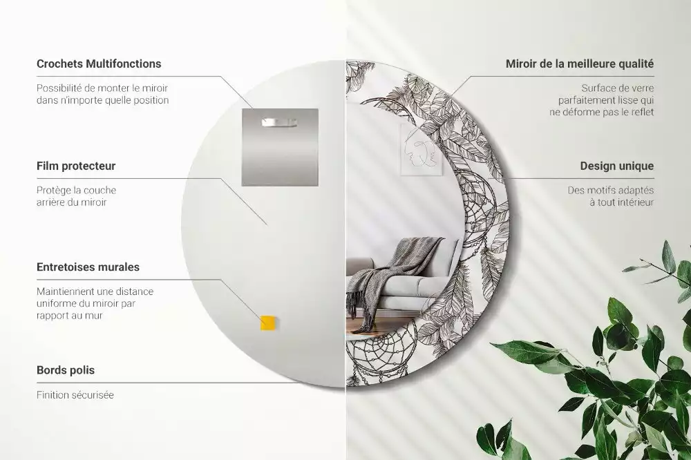 Kerek díszes tükör Álomfogó