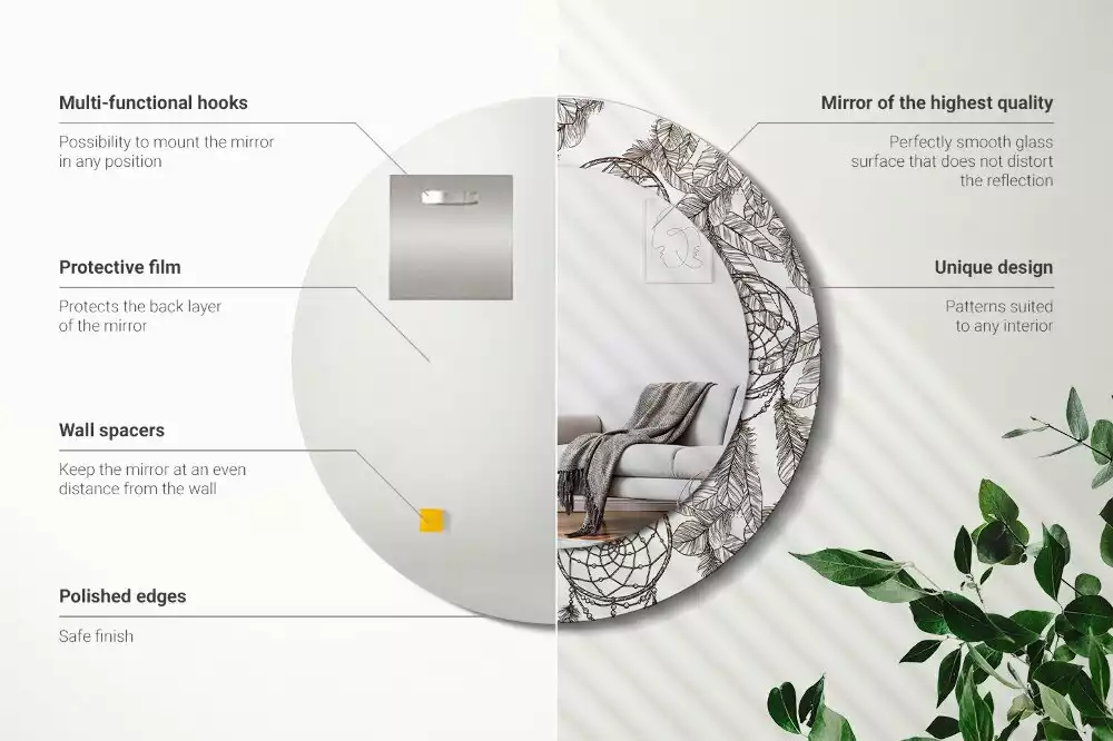 Kerek díszes tükör Álomfogó