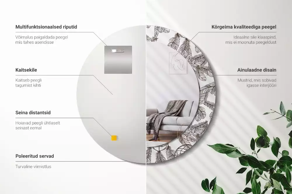 Kerek díszes tükör Álomfogó