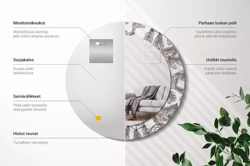 Kerek díszes tükör Álomfogó