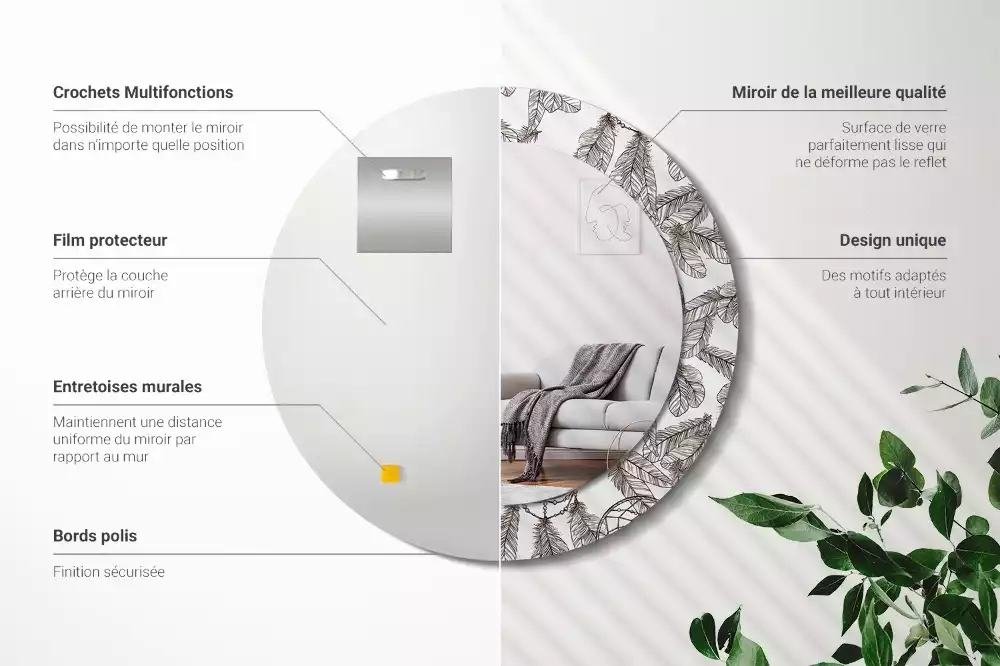 Kerek díszes tükör Álomfogó