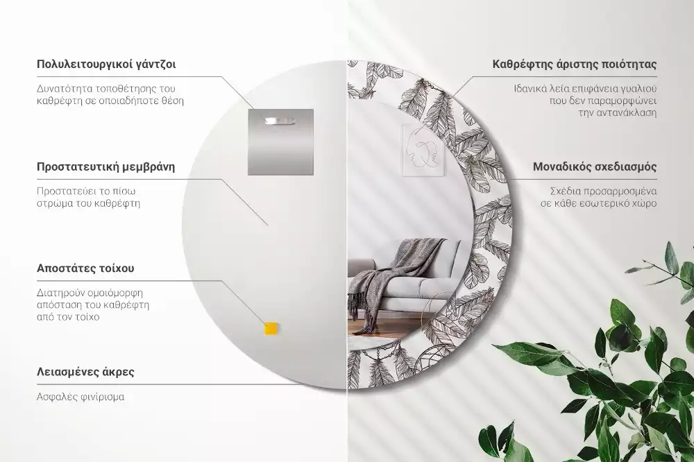 Kerek díszes tükör Álomfogó