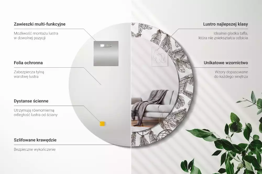 Kerek díszes tükör Álomfogó