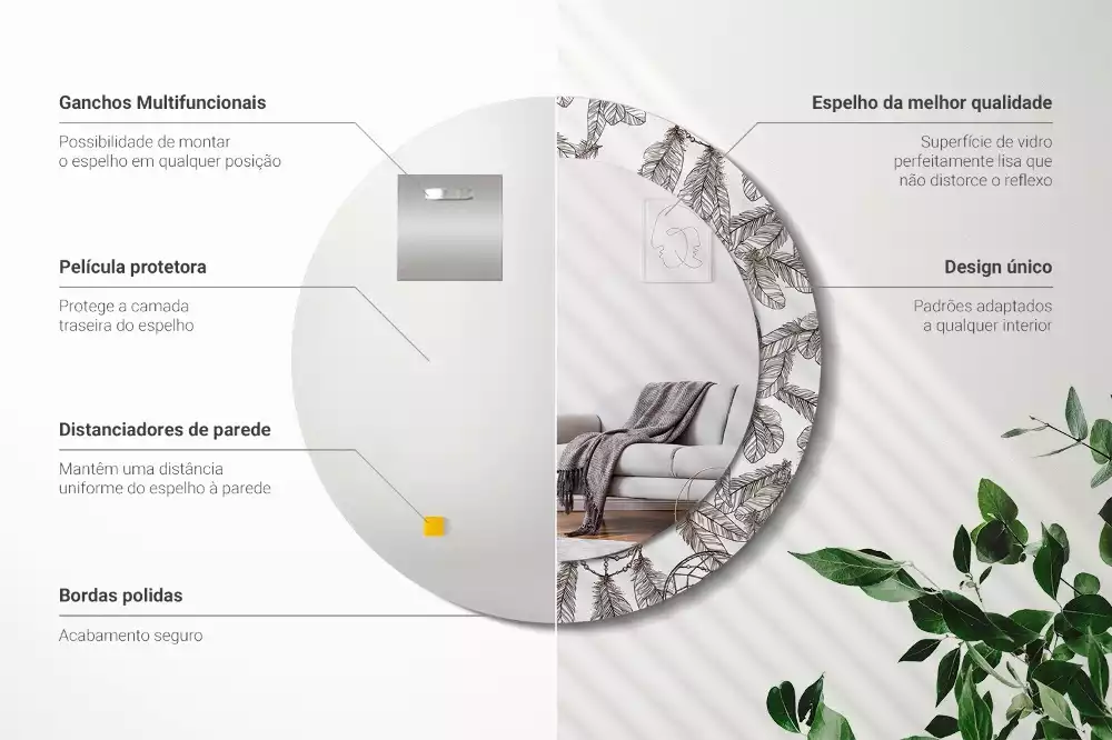 Kerek díszes tükör Álomfogó