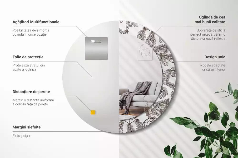 Kerek díszes tükör Álomfogó