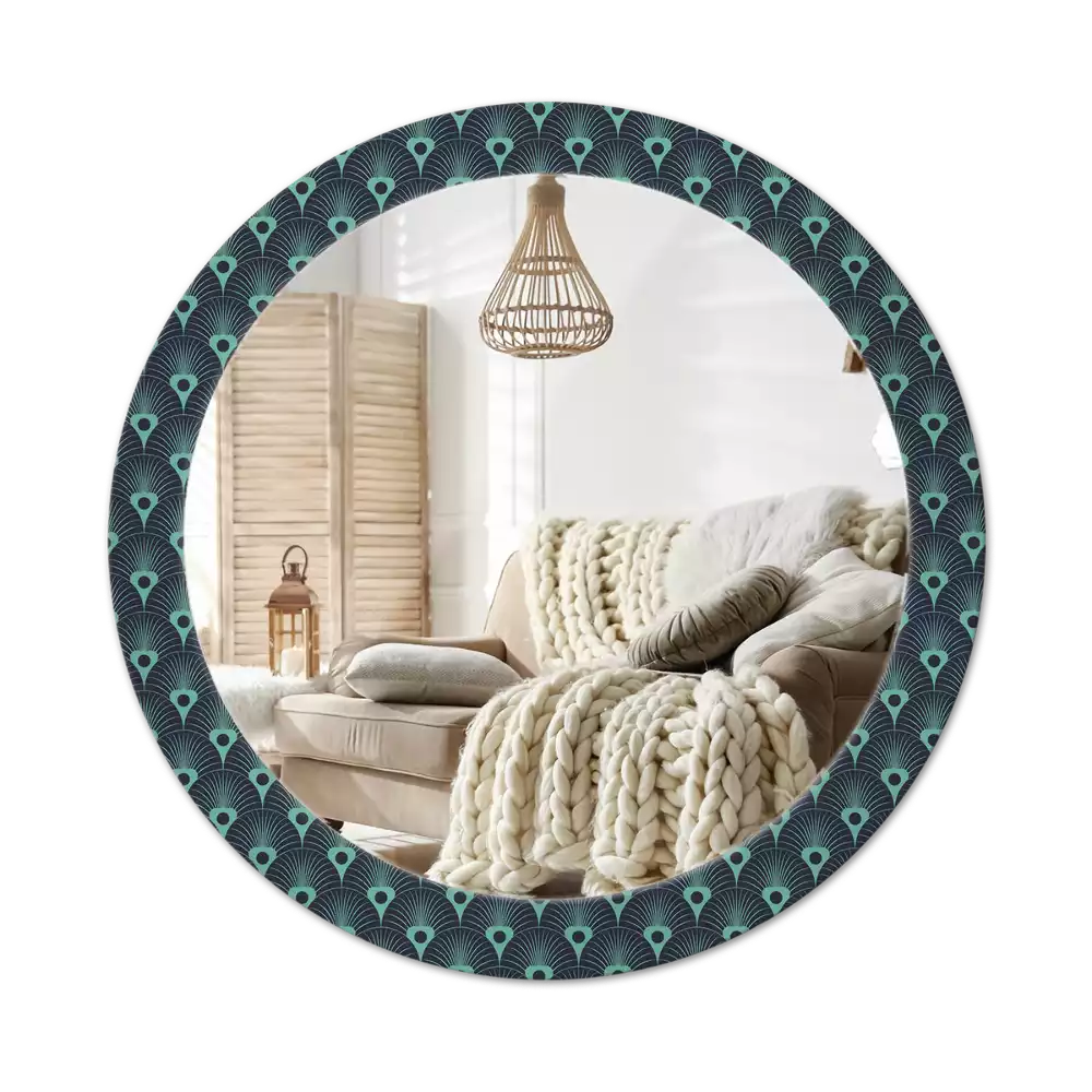 Kerek díszes tükör Virágmintás