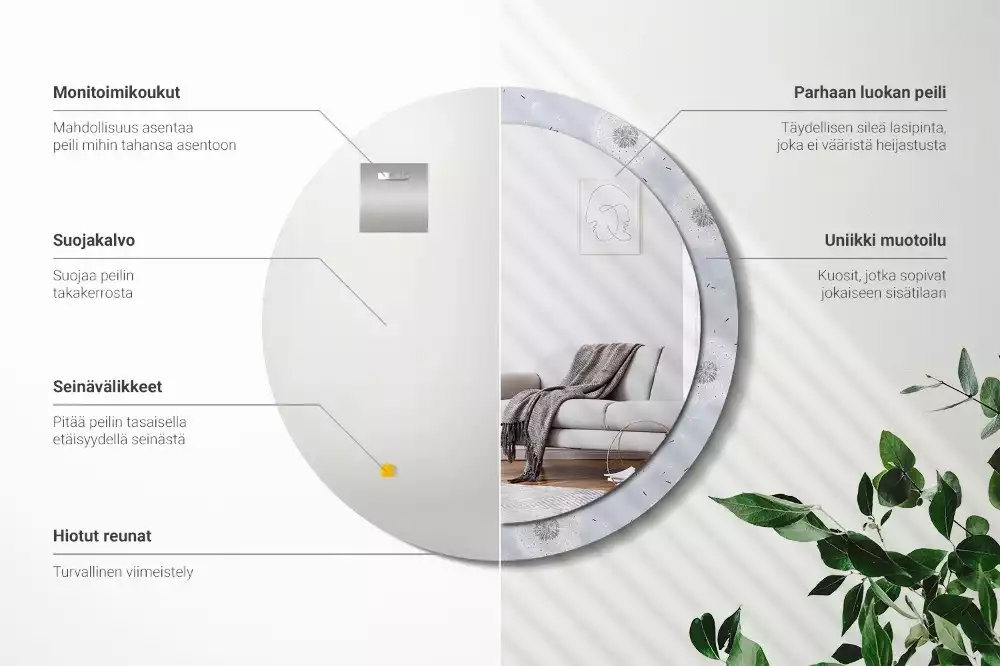 Kerek díszes tükör Gyermekláncfű