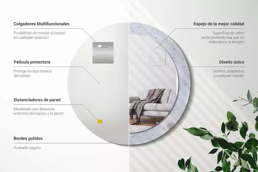 Kerek díszes tükör Gyermekláncfű