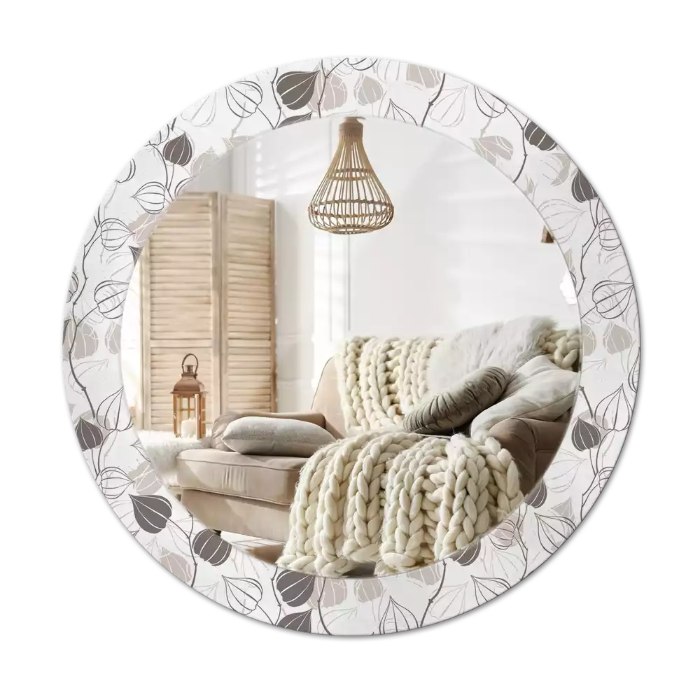 Kerek díszes tükör Absztrakt virágos