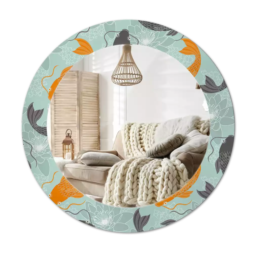 Kerek díszes tükör Koi ponty