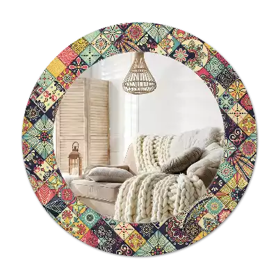 Kerek díszes tükör Patchwork csempe