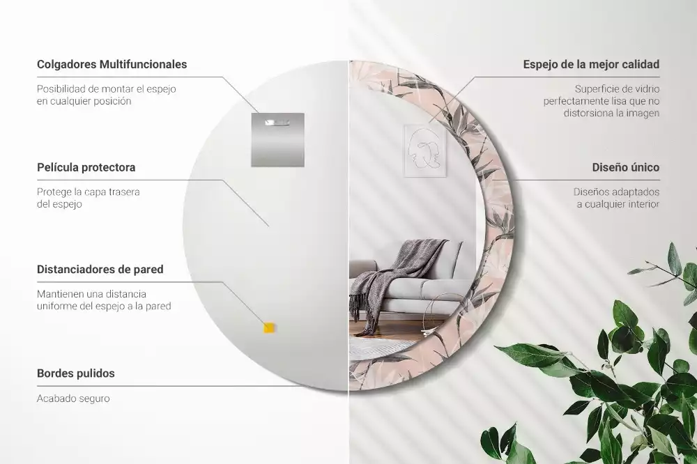 Kerek díszes tükör Strelitzia