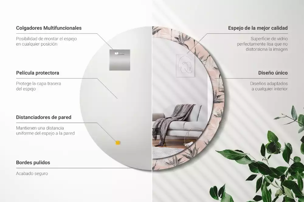 Kerek díszes tükör Strelitzia