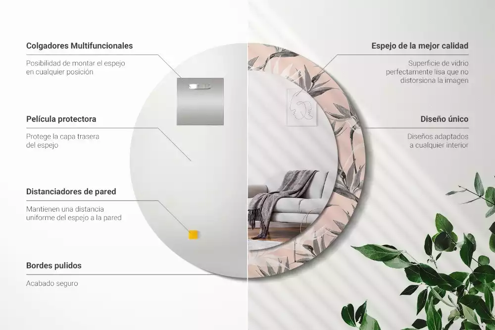 Kerek díszes tükör Strelitzia