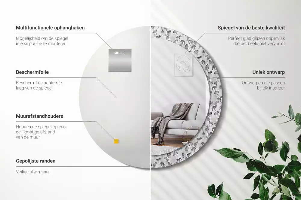 Kerek dísztükör Trópusi tigris