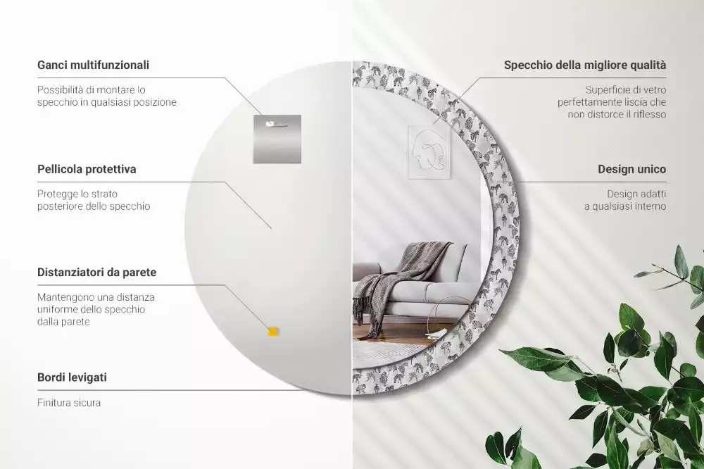 Kerek dísztükör Trópusi tigris