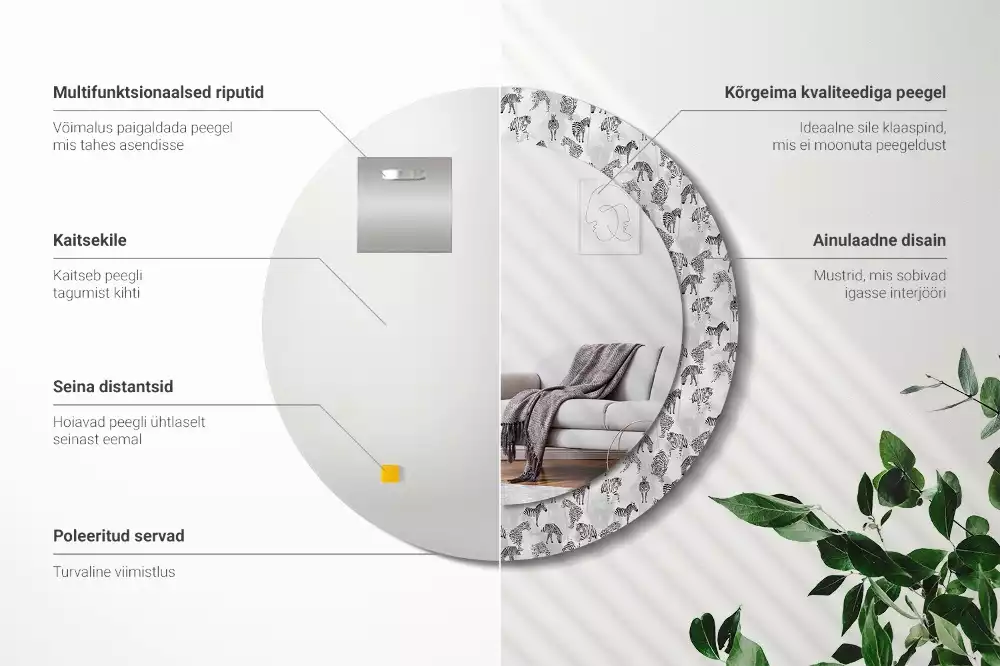 Kerek dísztükör Trópusi tigris