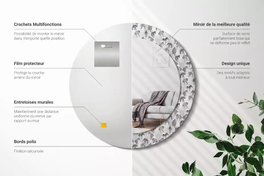 Kerek dísztükör Trópusi tigris