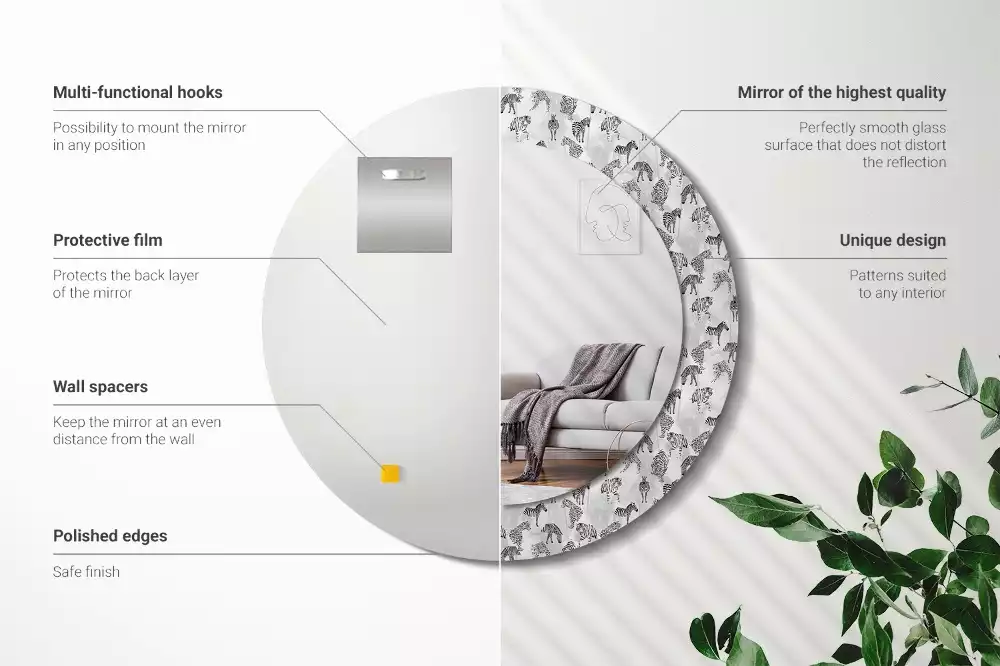 Kerek dísztükör Trópusi tigris