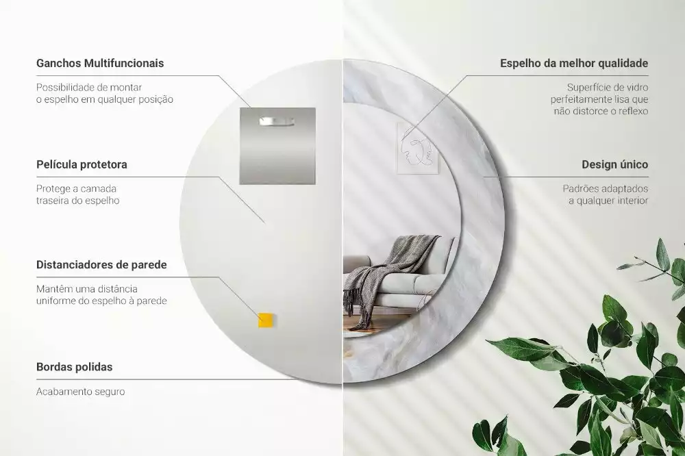 Kerek tükör fali dísz Absztrakt márvány