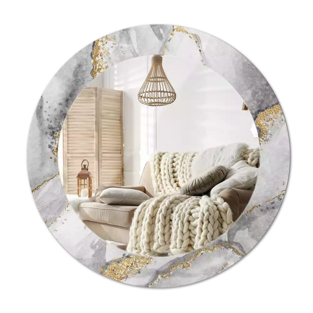Kerek díszes tükör Márvány minta