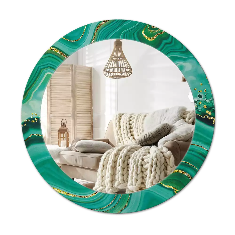 Kerek díszes tükör Achát márvány