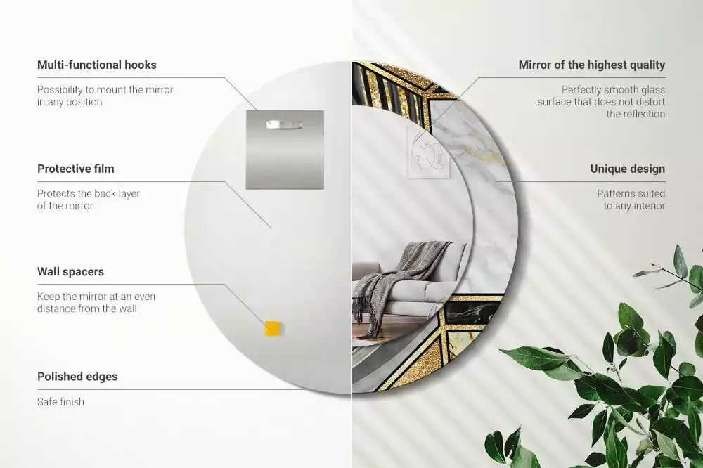 Kerek díszes tükör Márvány stílusú