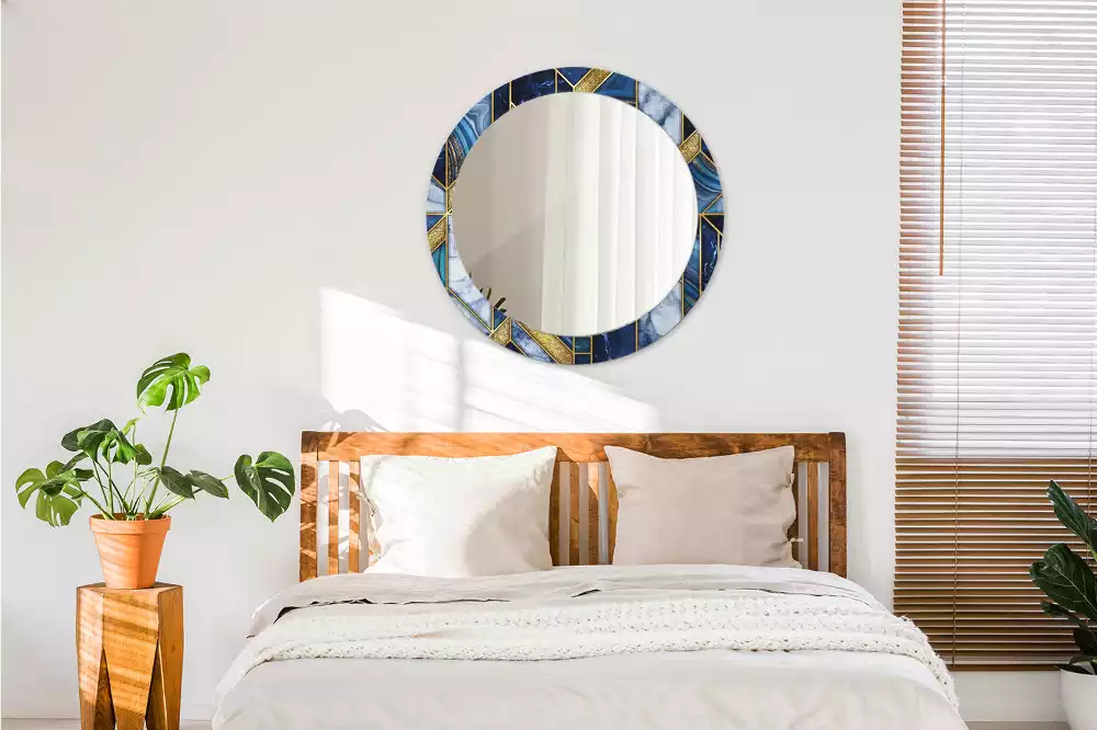 Kerek díszes tükör Modern márvány