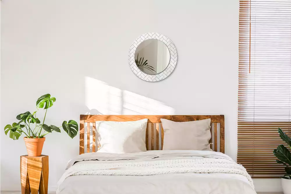 Kerek tükör fali dísz halszálkás