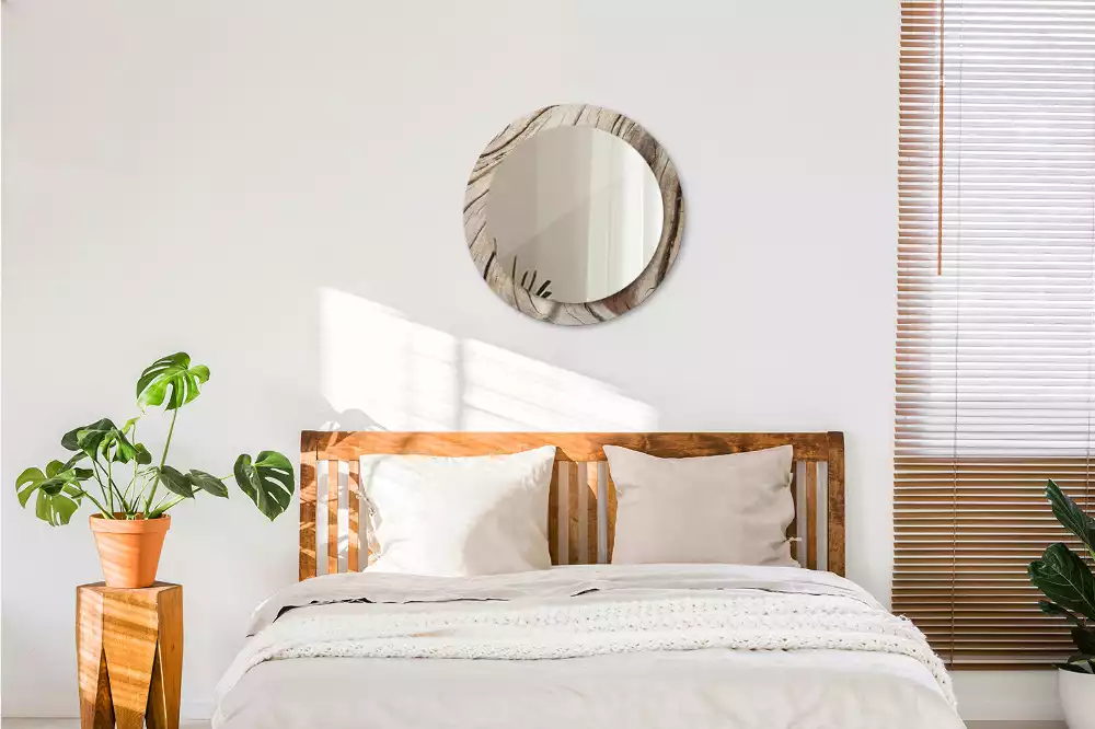 Kerek díszes tükör Repedt fa